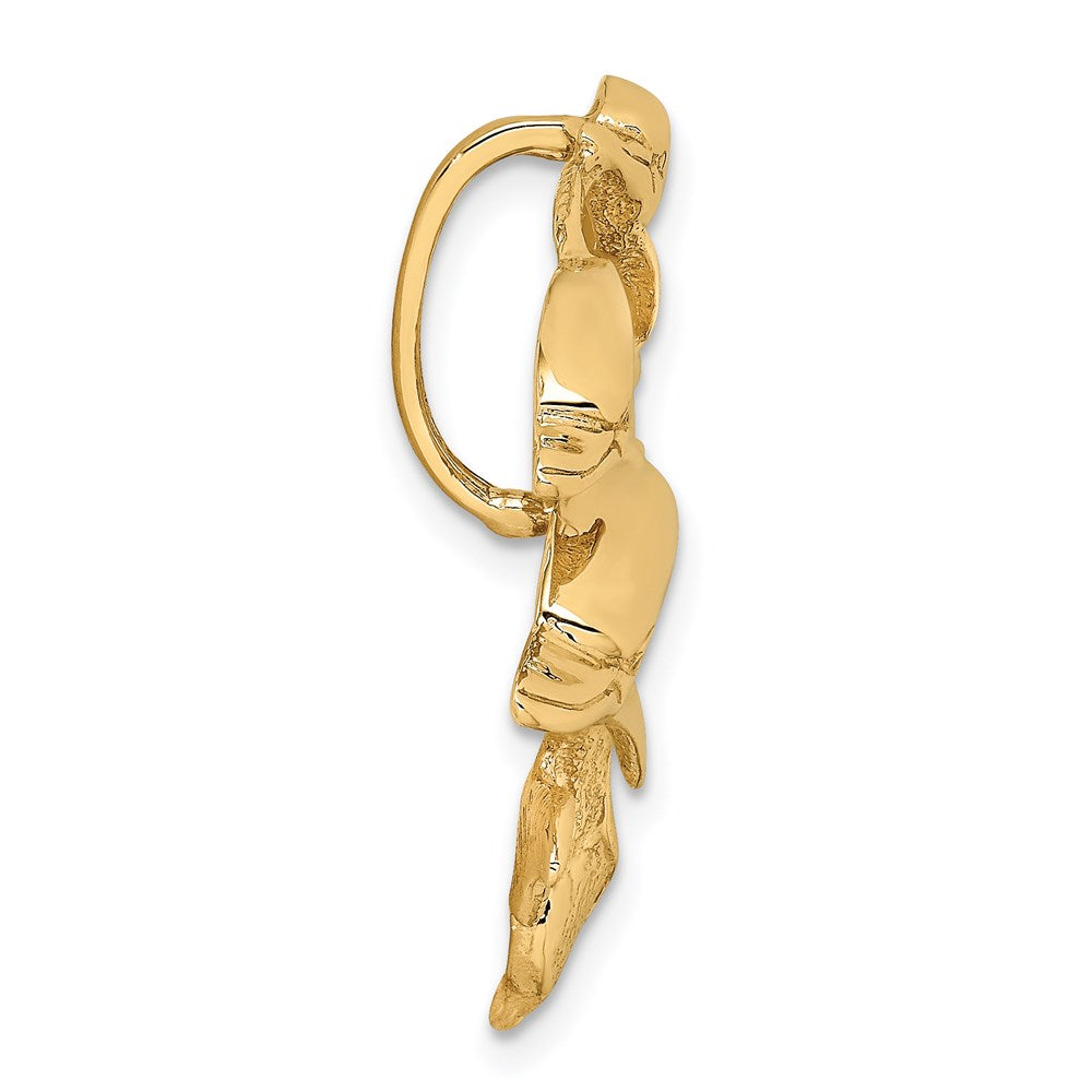 14K Gelbgold Dreifach Delfin Passt 5mm/8mm Anhänger