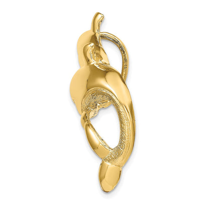 14K Gelbgold Doppelt Dolphins Anhänger