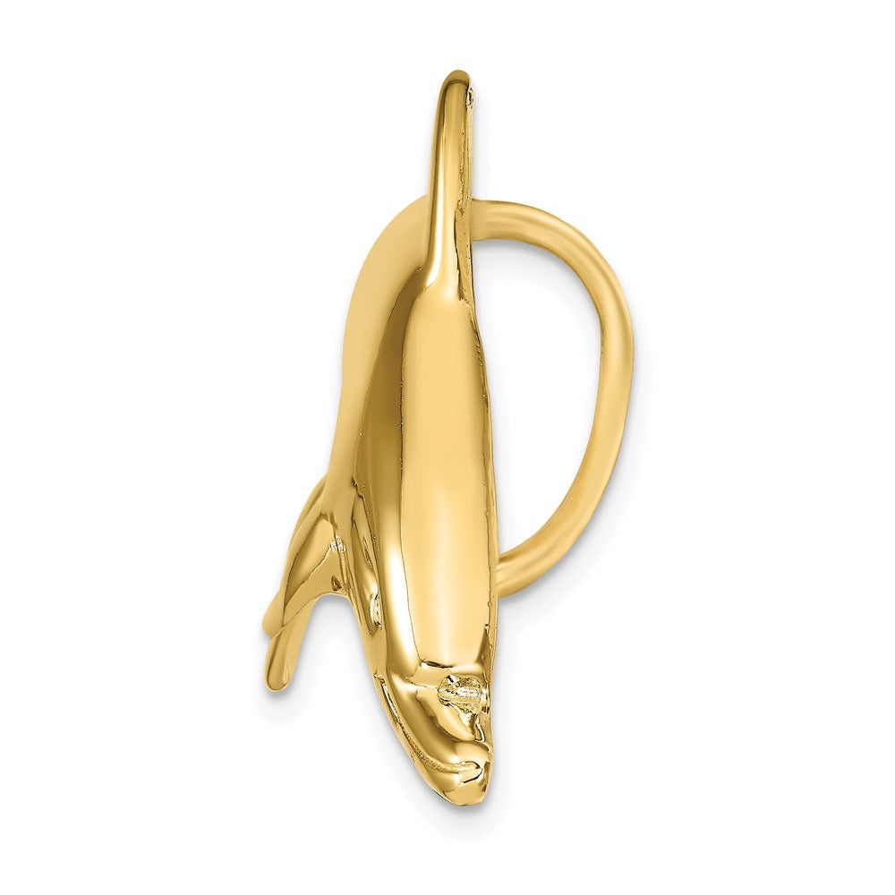 14K Gelbgold Swimming Delfin Anhänger