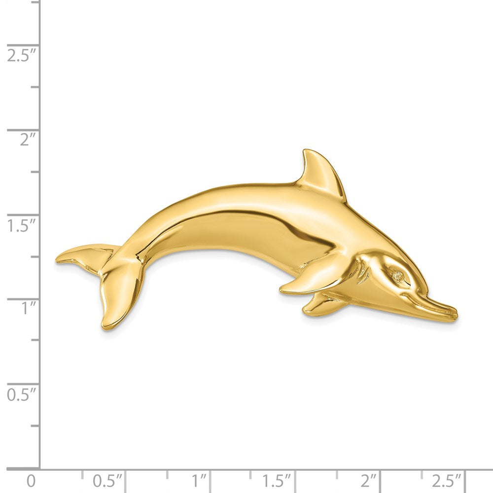 14K Gelbgold Swimming Delfin Anhänger