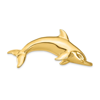 14K Gelbgold Swimming Delfin Anhänger