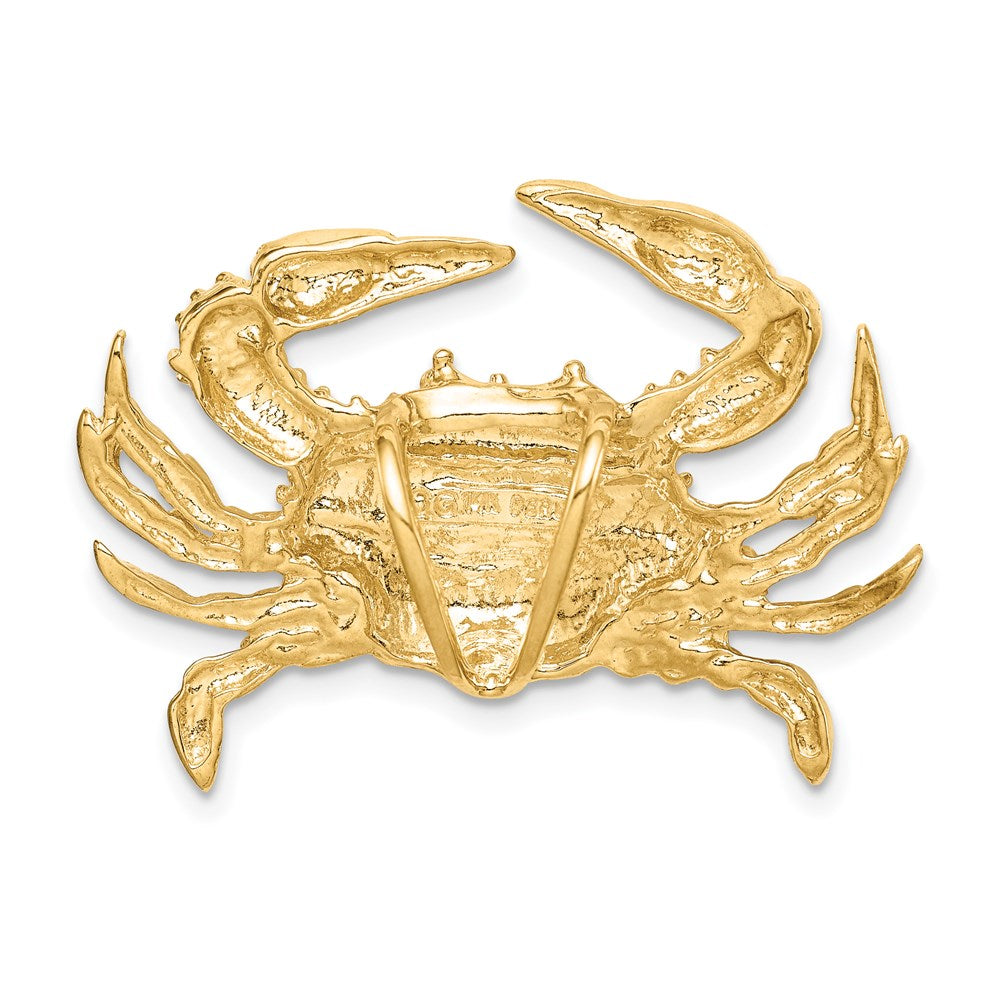 14K Gelbgold Blau Krabbe Anhänger