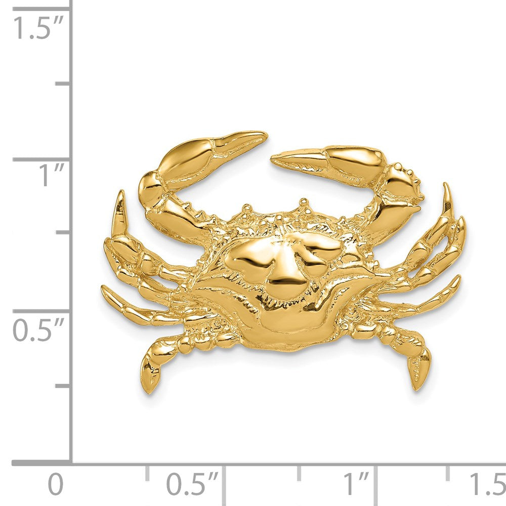 14K Gelbgold Blau Krabbe Anhänger