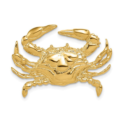 14K Gelbgold Blau Krabbe Anhänger