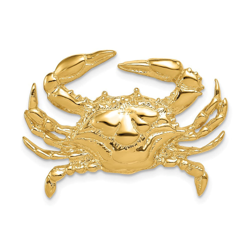 14K Gelbgold Blau Krabbe Anhänger
