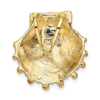 14K Gelbgold Klein Löwe Paw Muschel Anhänger