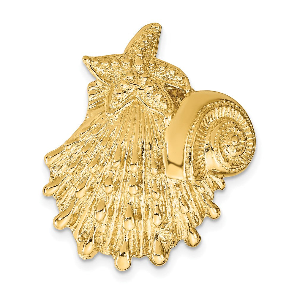 14K Gelbgold Meer Leben Anhänger