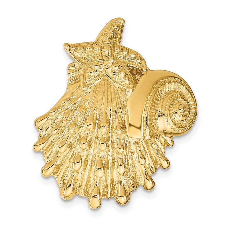 14K Gelbgold Meer Leben Anhänger