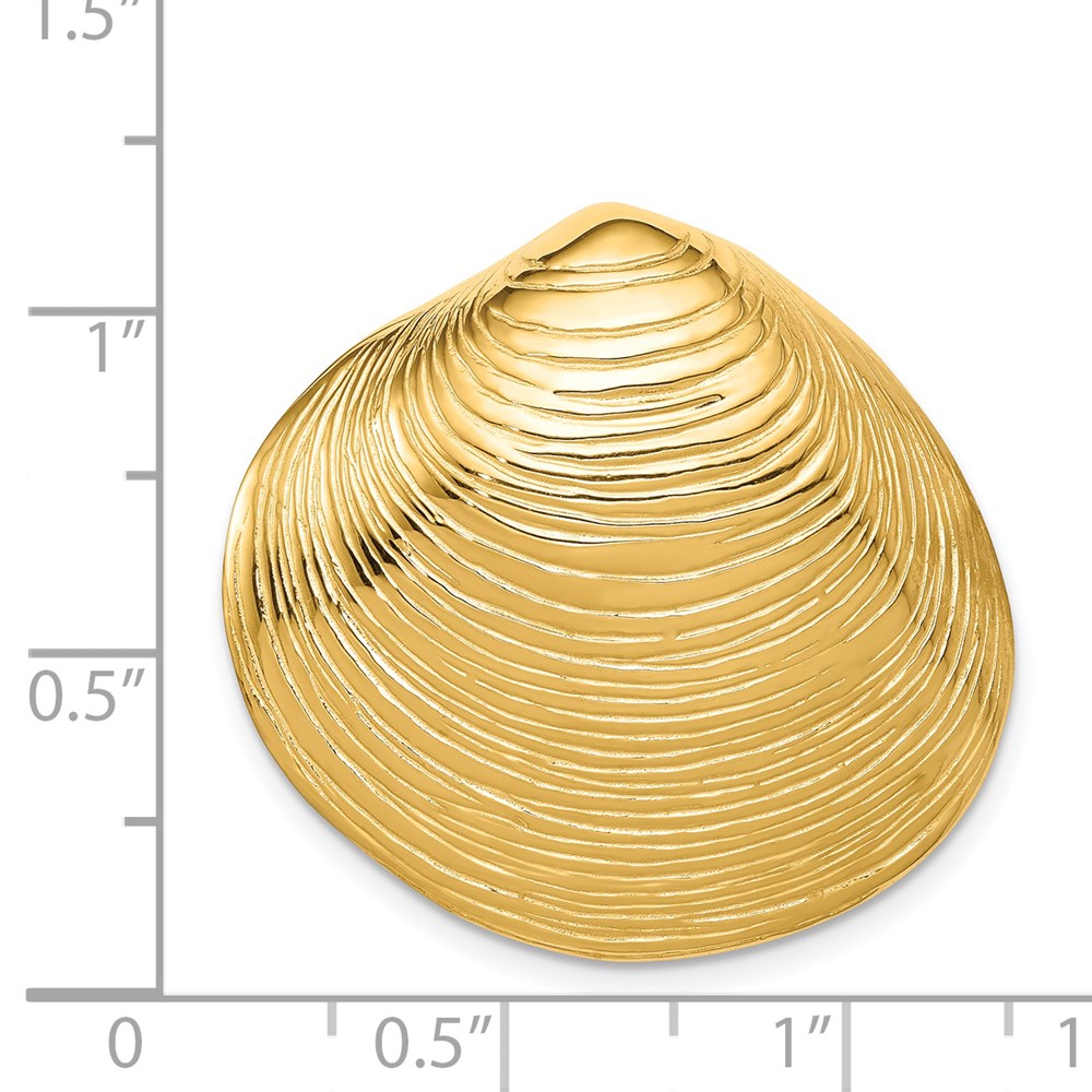 14K Gelbgold Clam Muschel Anhänger