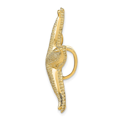 14K Gelbgold Strukturiert Passt Up To 6mm und 8mm Seestern Anhänger