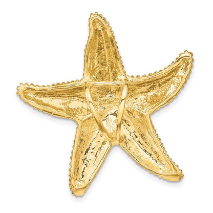 14K Gelbgold Strukturiert Passt Up To 6mm und 8mm Seestern Anhänger