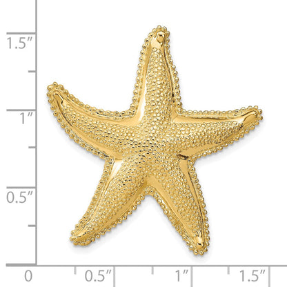 14K Gelbgold Strukturiert Passt Up To 6mm und 8mm Seestern Anhänger