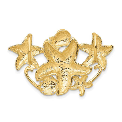 14K Gelbgold Seestern Cluster Anhänger