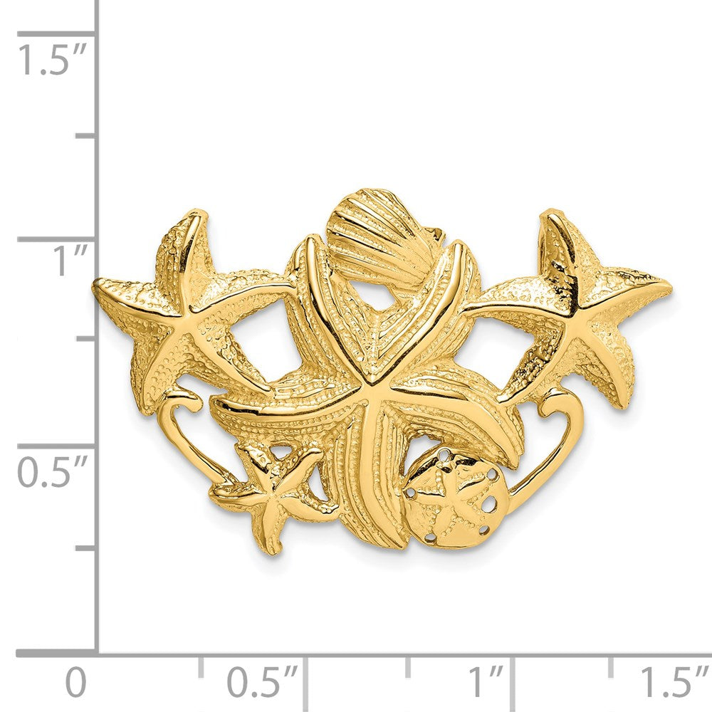 14K Gelbgold Seestern Cluster Anhänger