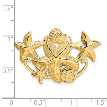 14K Gelbgold Seestern Cluster Anhänger