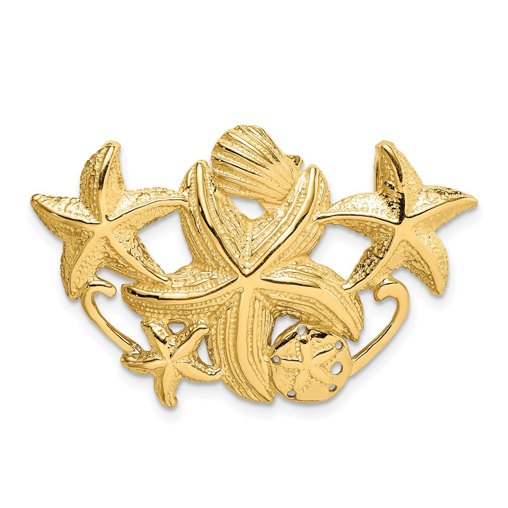 14K Gelbgold Seestern Cluster Anhänger
