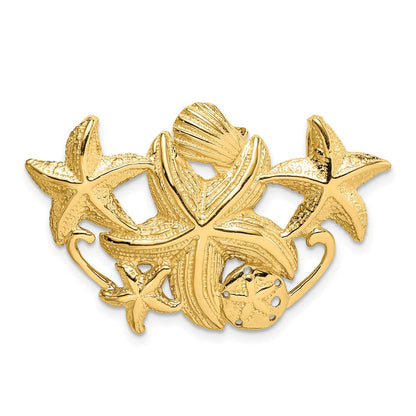 14K Gelbgold Seestern Cluster Anhänger