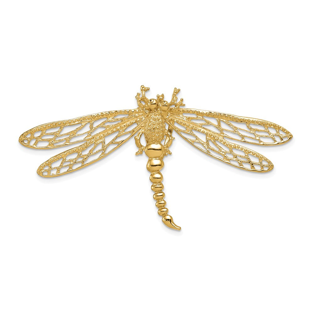 14K Gelbgold Ausgeschnitten Libelle Anhänger