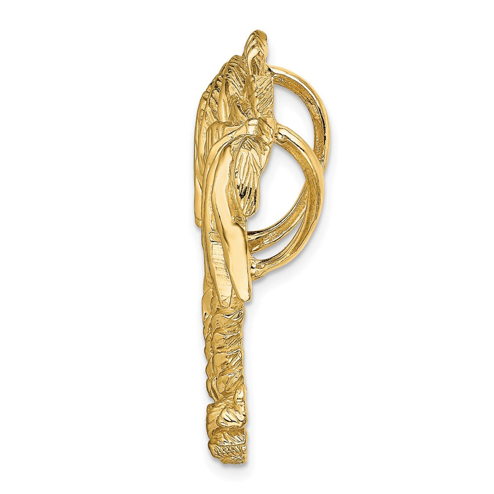 14K Gelbgold Doppelt Palme Baum Anhänger