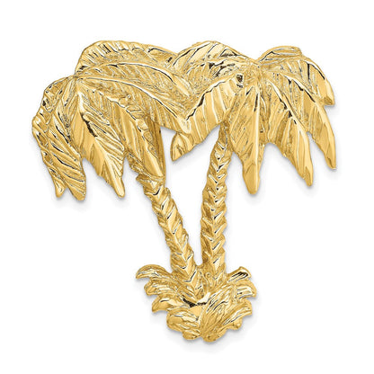 14K Gelbgold Doppelt Palme Baum Anhänger