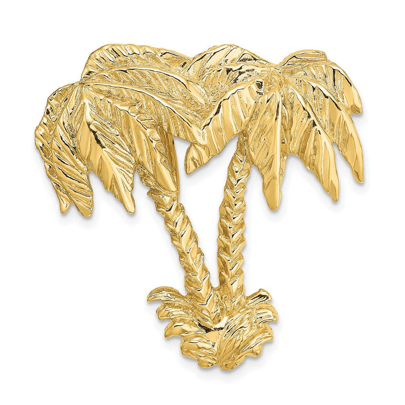14K Gelbgold Doppelt Palme Baum Anhänger