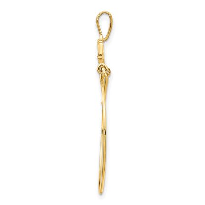 14K Gelbgold Doppelt Dolphins Charm Halter Anhänger