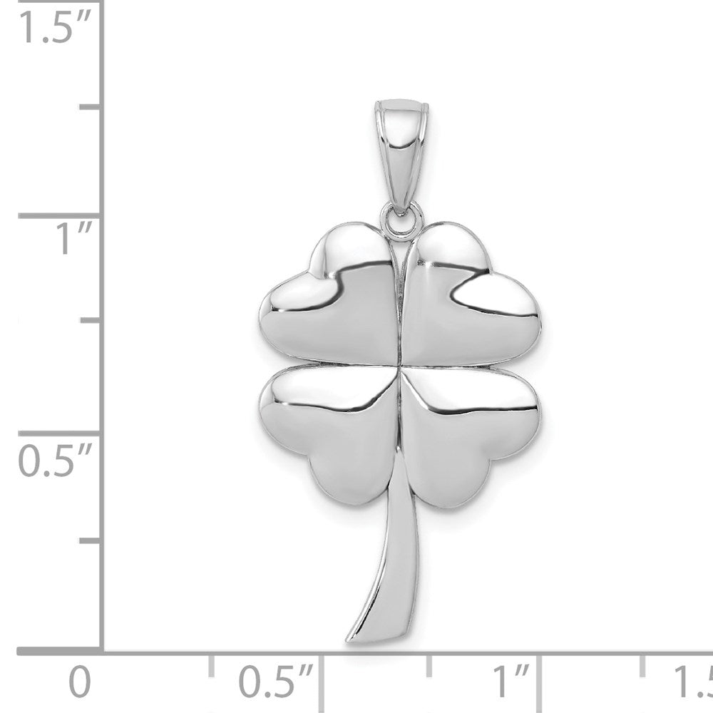 14K Weißgold Kleeblatt-Anhänger mit 4 Blättern