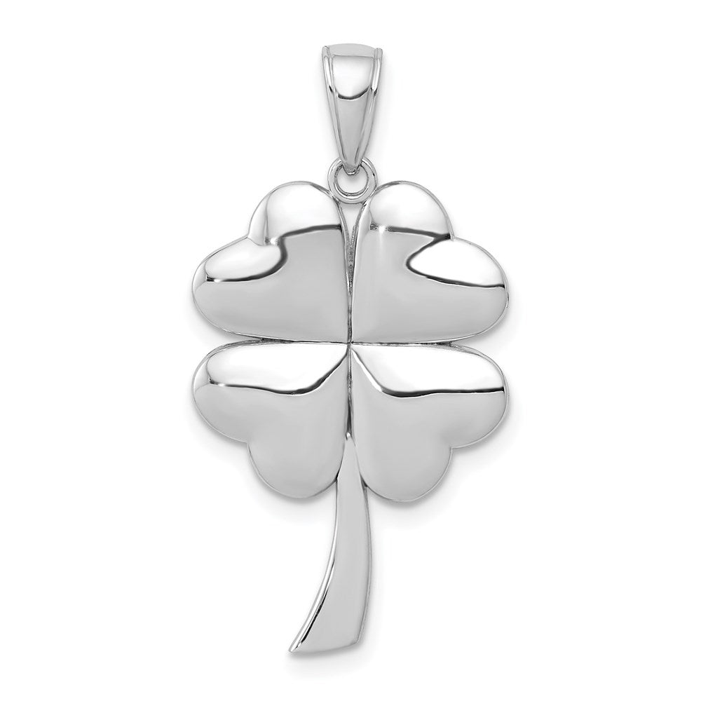 14K Weißgold Kleeblatt-Anhänger mit 4 Blättern
