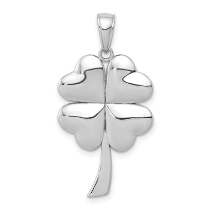 14K Weißgold Kleeblatt-Anhänger mit 4 Blättern