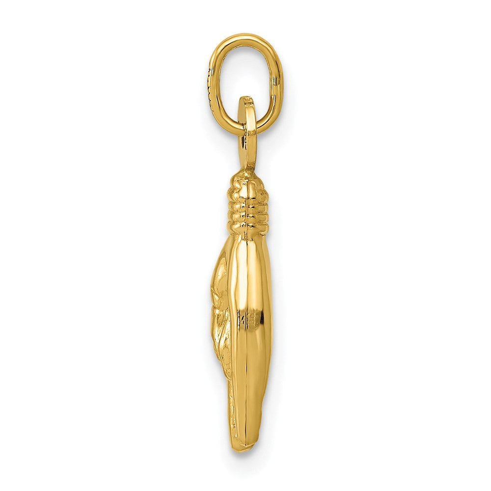 14K Gelbgold 3d Rock auf Zeichen Charm