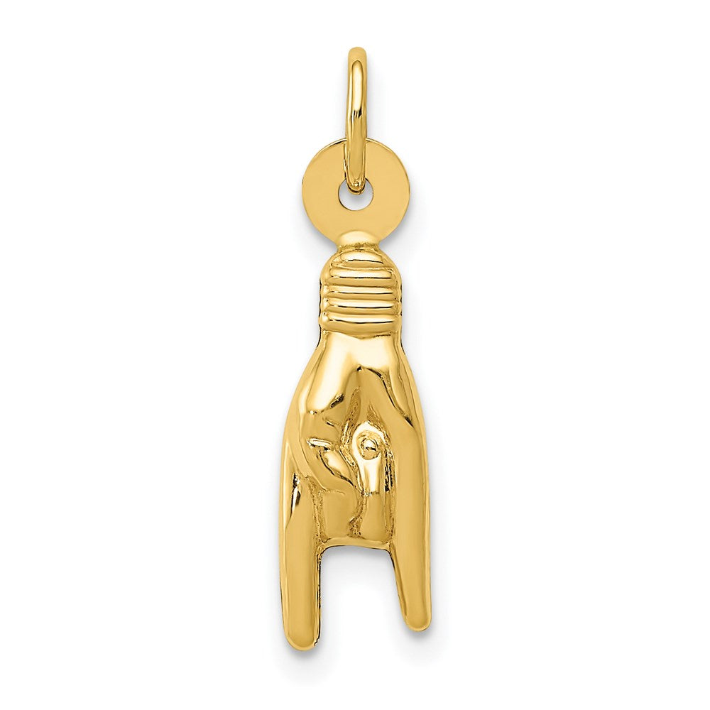 14K Gelbgold 3d Rock auf Zeichen Charm