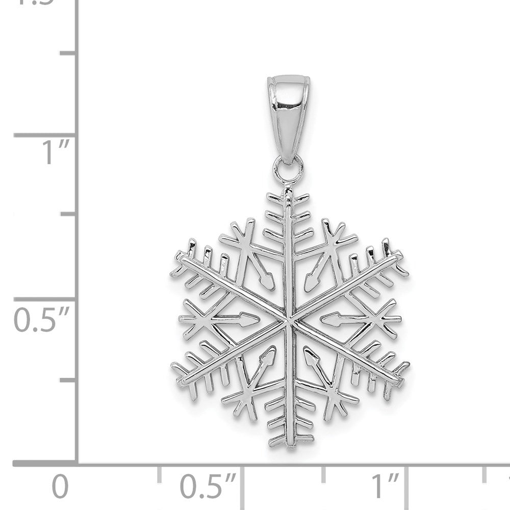 14K Weißgold 3-D-Schneeflocken-Anhänger
