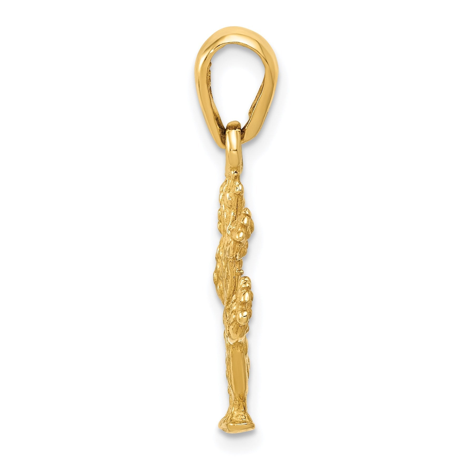 14 Karat Gelbgold 3-D-Kaktus-Anhänger