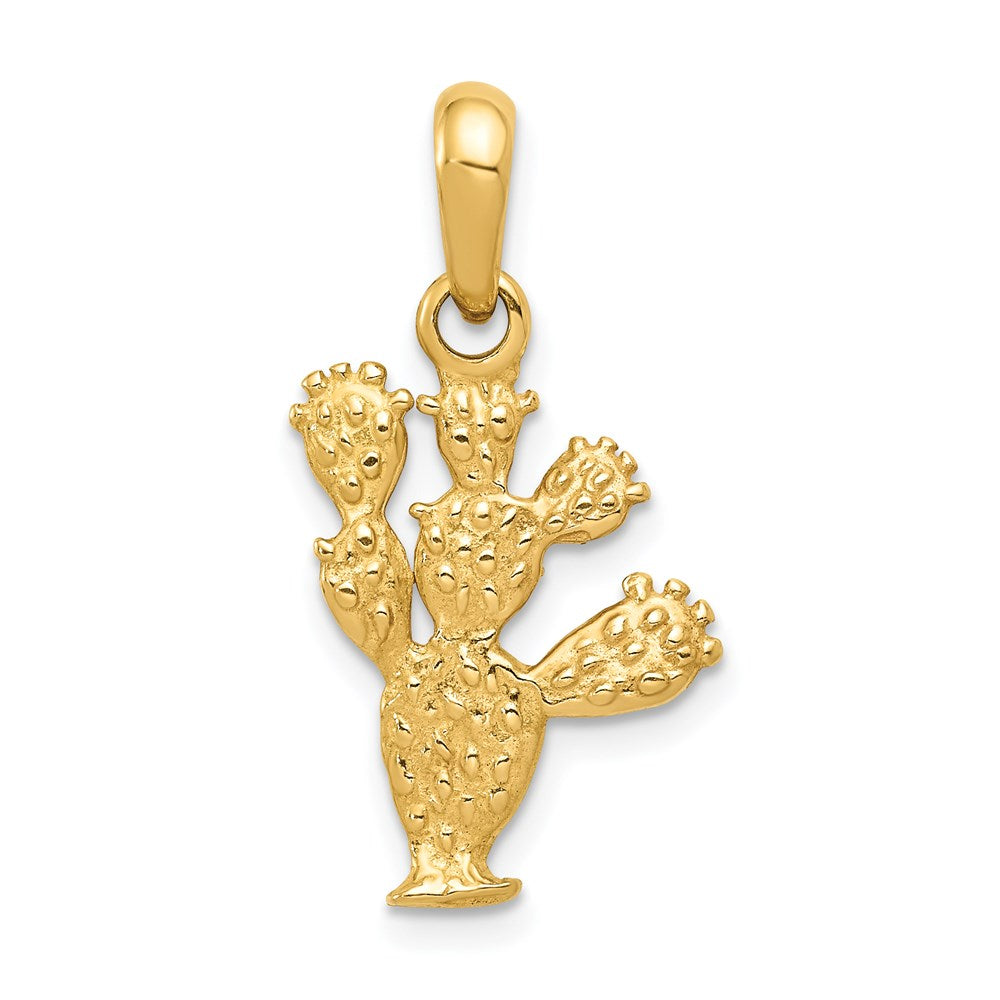 14 Karat Gelbgold 3-D-Kaktus-Anhänger