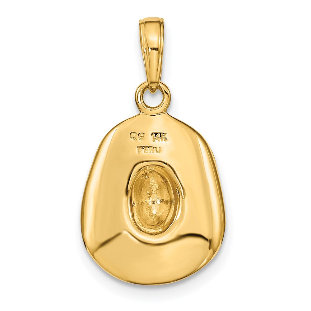 14K Gelbgold 3-D Cowboyhut-Anhänger