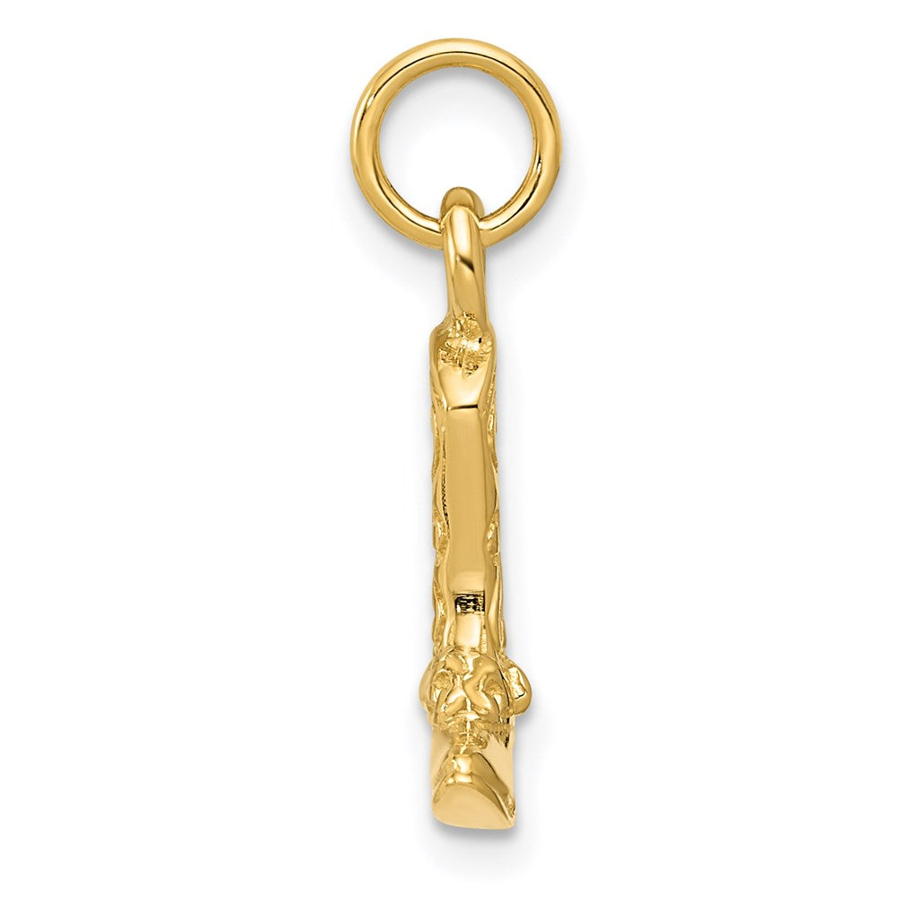 14K Gelbgold 3D-Cowboystiefel-Anhänger