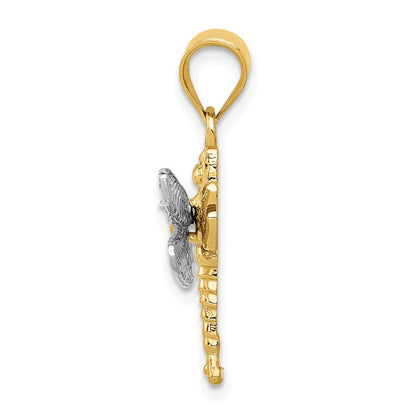 14K Bicolor Gold Libellen-Anhänger