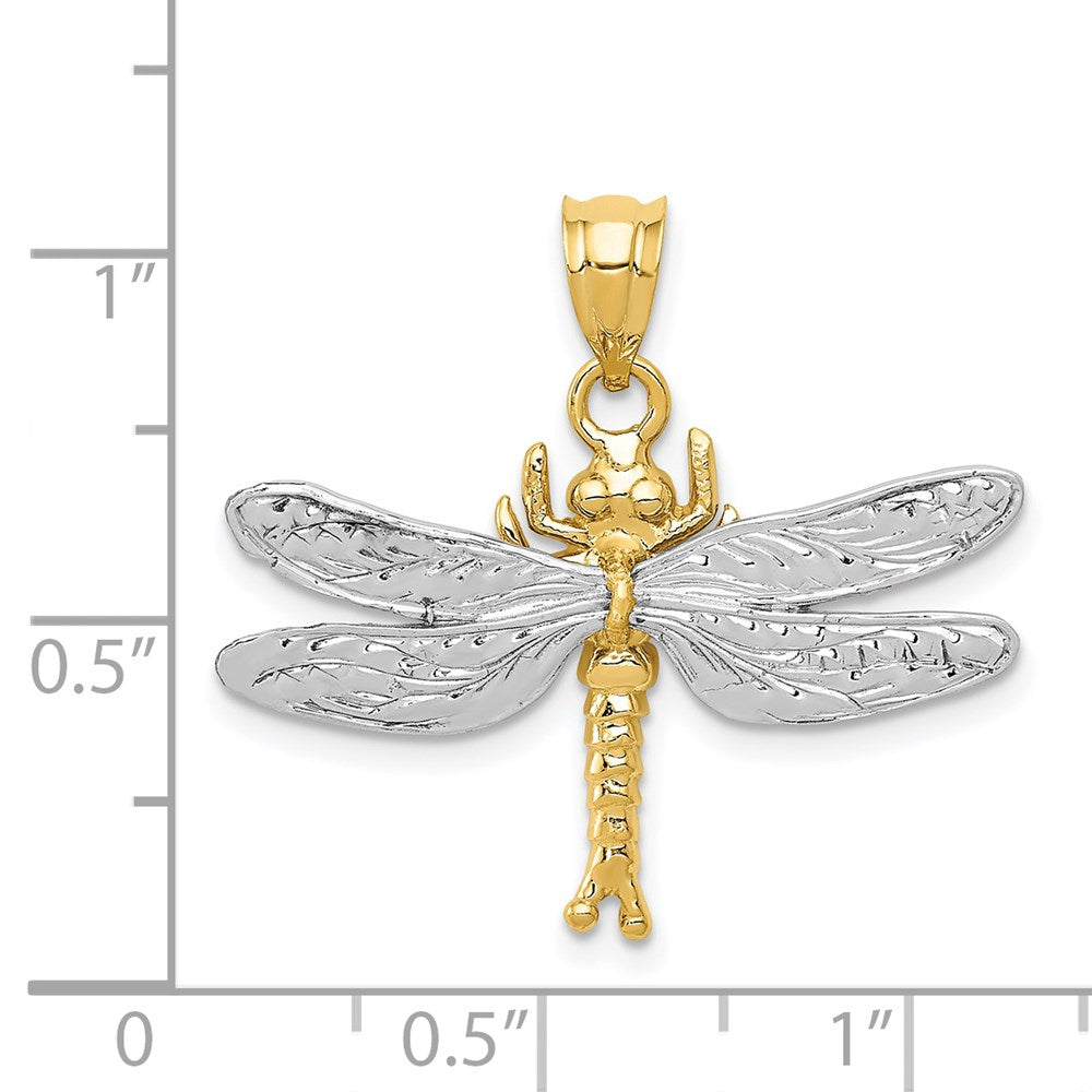 14K Bicolor Gold Libellen-Anhänger