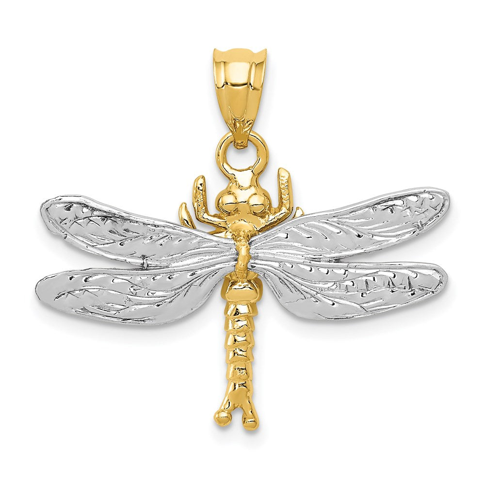 14K Bicolor Gold Libellen-Anhänger