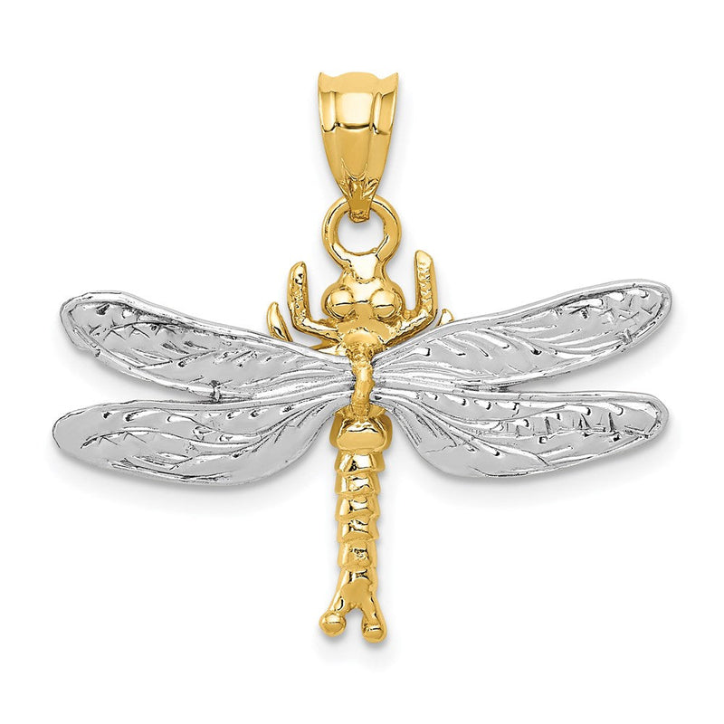 14K Bicolor Gold Libellen-Anhänger