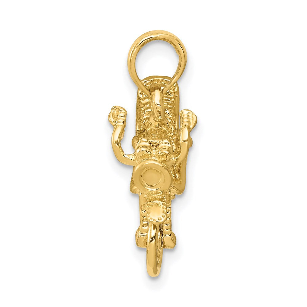 14K Gelbgold 3D beweglicher Motorrad-Anhänger