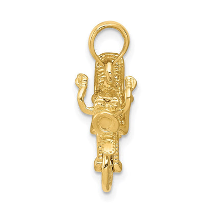 14K Gelbgold 3D beweglicher Motorrad-Anhänger