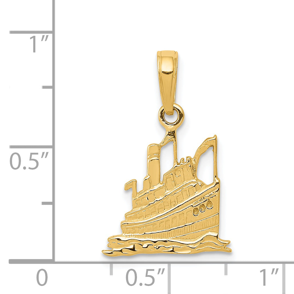 14K Gelbgold Cruise Ship Anhänger