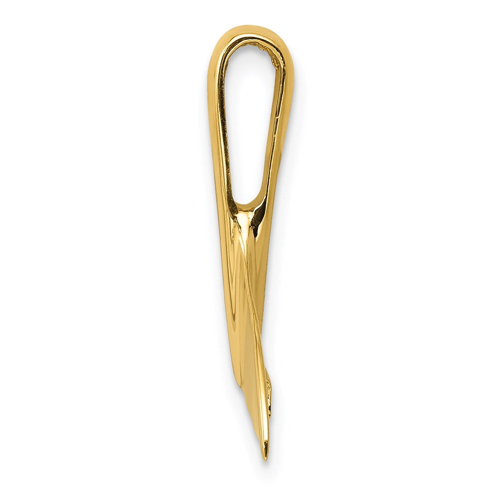 14K Gelbgold Wal Schwanz Kette Anhänger