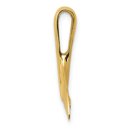14K Gelbgold Wal Schwanz Kette Anhänger