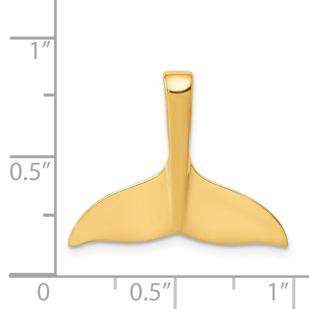 14K Gelbgold Wal Schwanz Kette Anhänger
