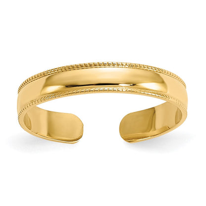 14K Gelbgold Milgrain Verstellbar Zehenring