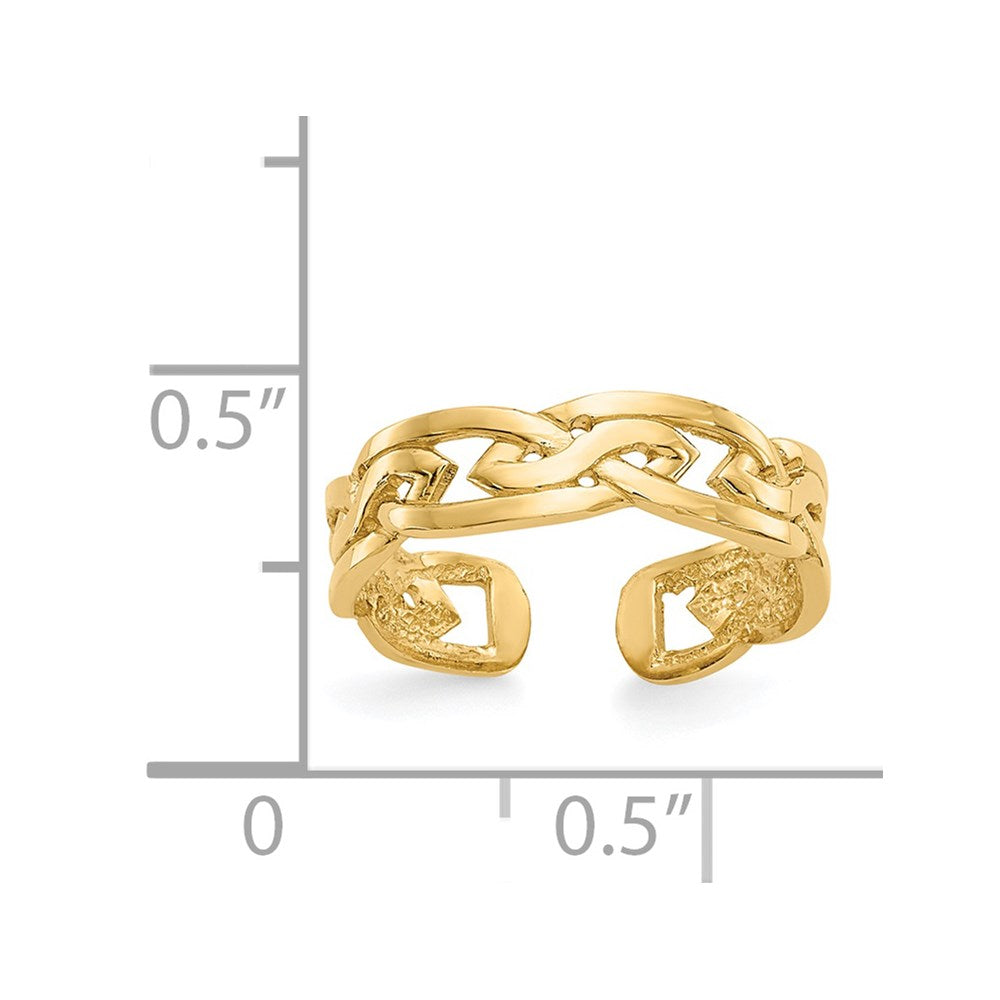 14K Gelbgold Weave Zehenring