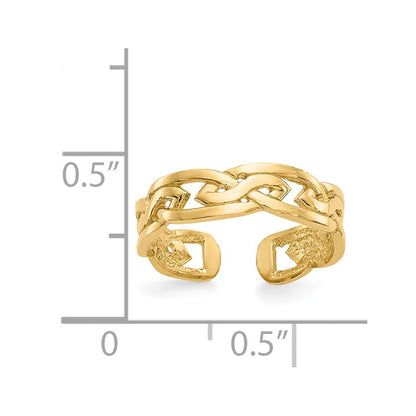 14K Gelbgold Weave Zehenring