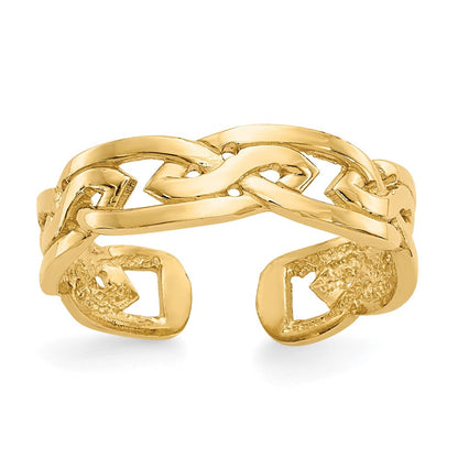 14K Gelbgold Weave Zehenring